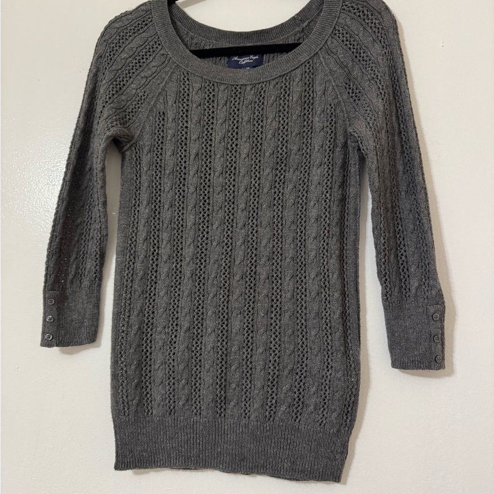 American Eagle Outfitters Gray Crew Neck Sweater